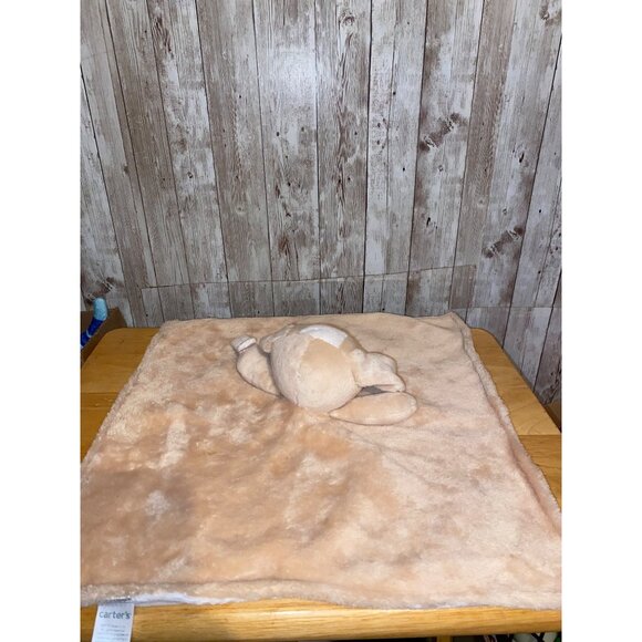 Carters 2018 Tan Puppy Dog Lovey Security Blanket Plush Baby Pacifier Holder - Picture 5 of 8